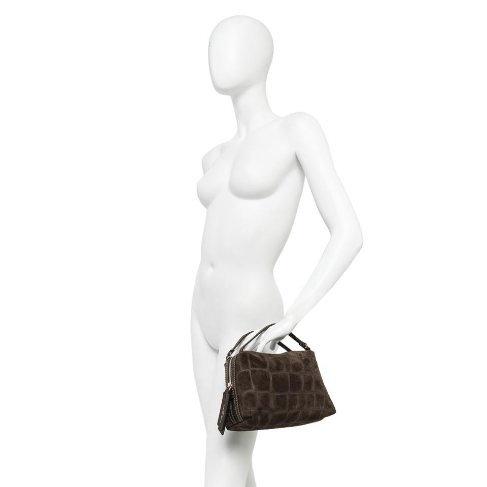 Borsa Alifa in pelle scamosciata effetto cocco espresso BS8258 CMCOCCOTESTA DI MORO GIANNI CHIARINI 