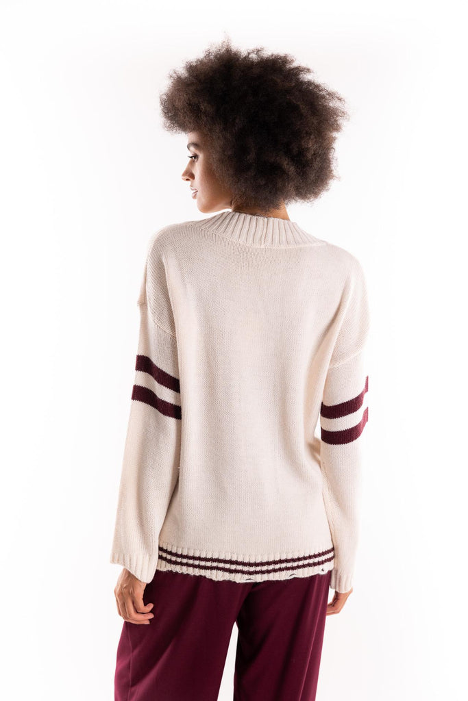 Cardigan con rotture college burro HMABW02087 BI04BURRO HINNOMINATE 