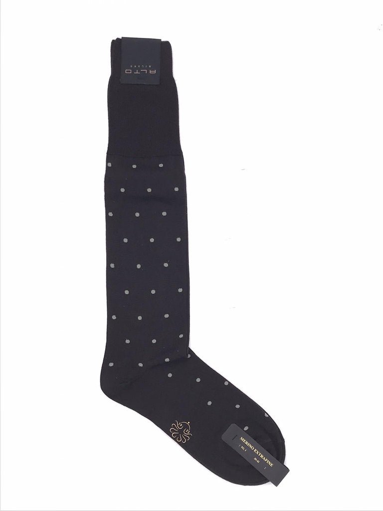 Calzini lunghi Bill pois marroni AM1379UL 005MARRONE ALTO MILANO 