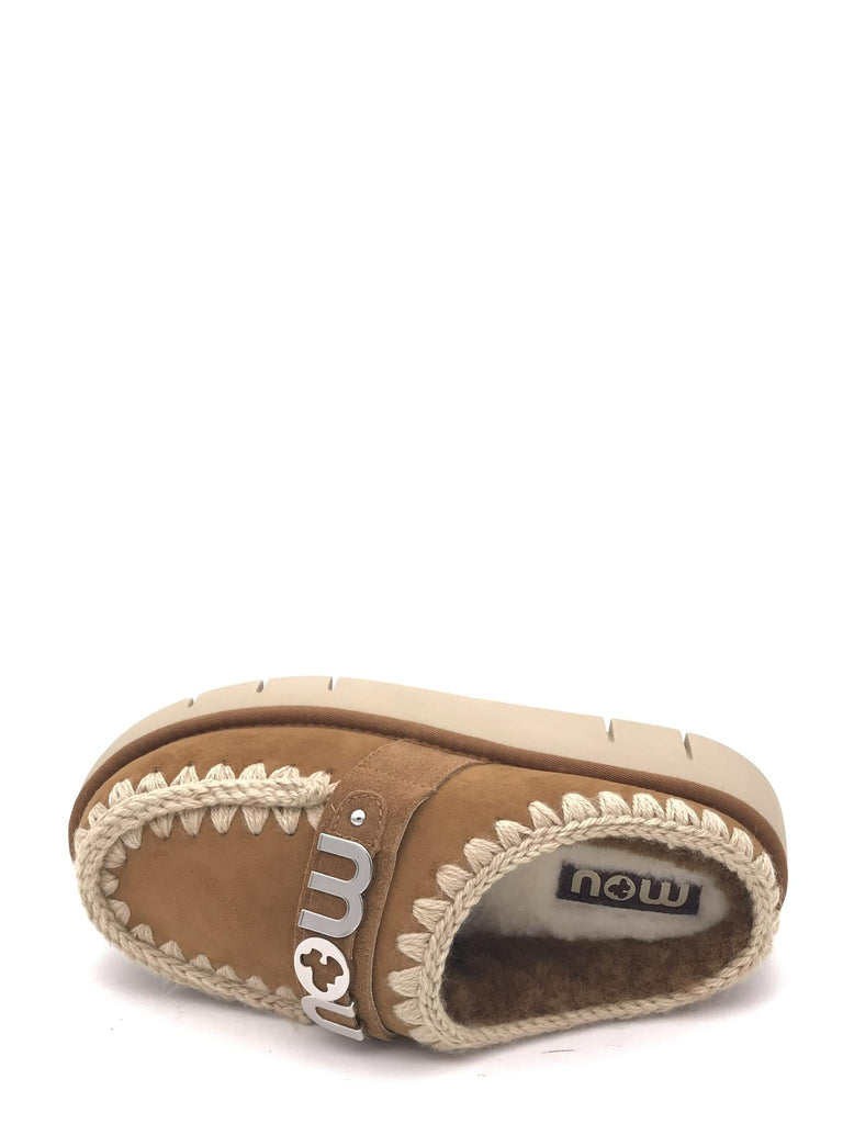 Ciabatta bounce clog metal logo cuoio FW531001A CUOIO MOU 