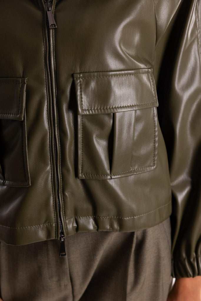 Blouson Loretta in jersey spalmato oliva 2523916011200 003VERDE MARELLA 
