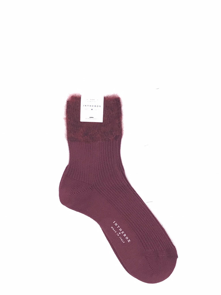 Calzino corto mohair basic bordò FW250105 BORDEAU IN THE BOX 