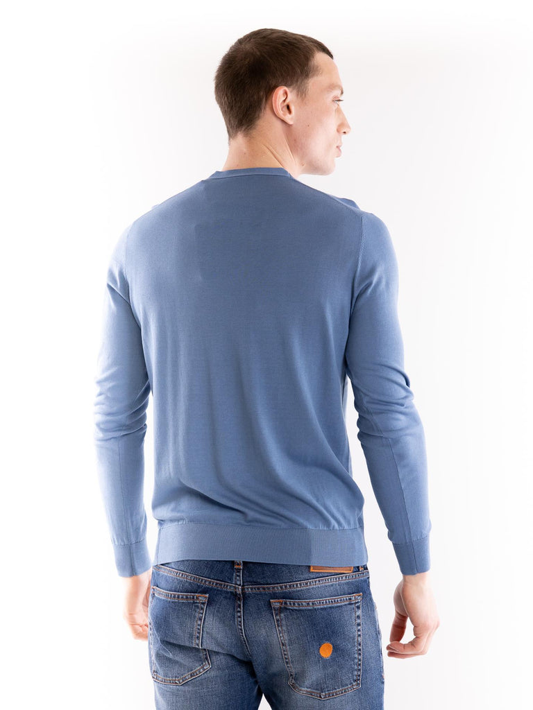 Maglia uomo girocollo seta azzurro A002 F2006634 PAOLO PECORA 