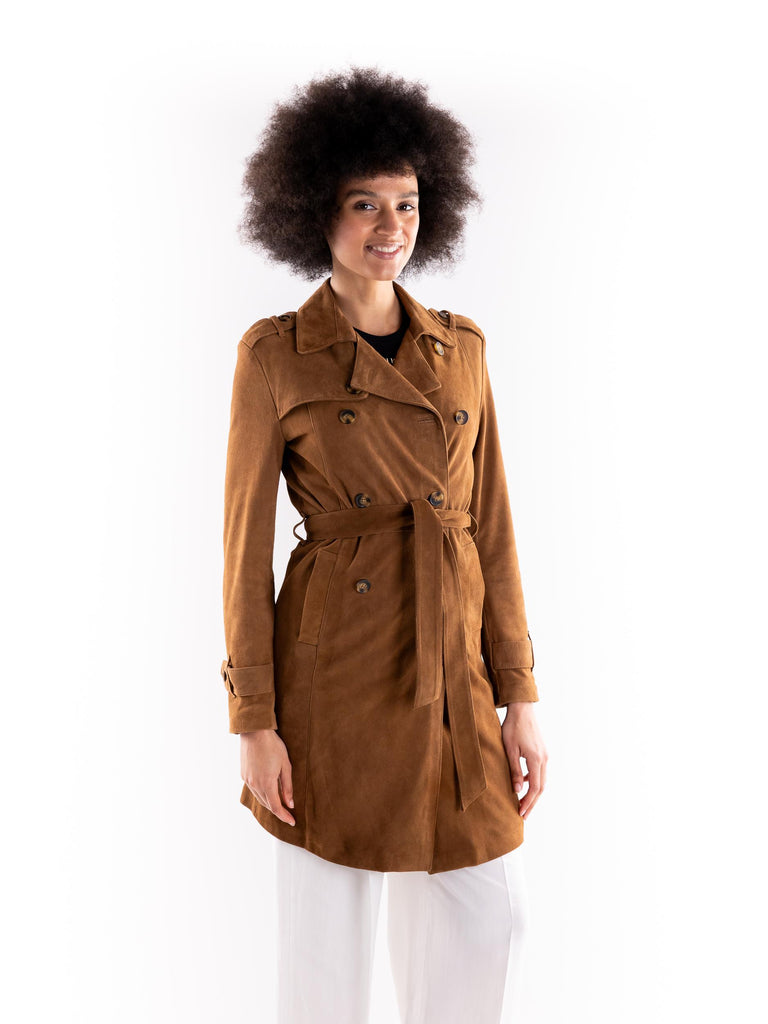 Trench donna camoscio cognac LEA COGNAC BLUSOTTO 