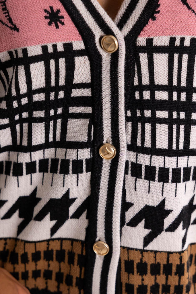 Cardigan in maglia multicolor MGKD11089 MULTICOLOR AKEP 