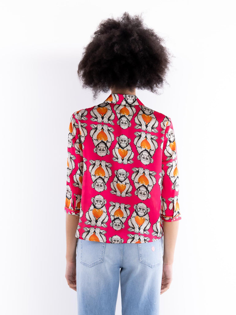 Camicia Spoon fantasia monkey fuxia SPOON 17FUCSIA IL THE' DELLE 5 