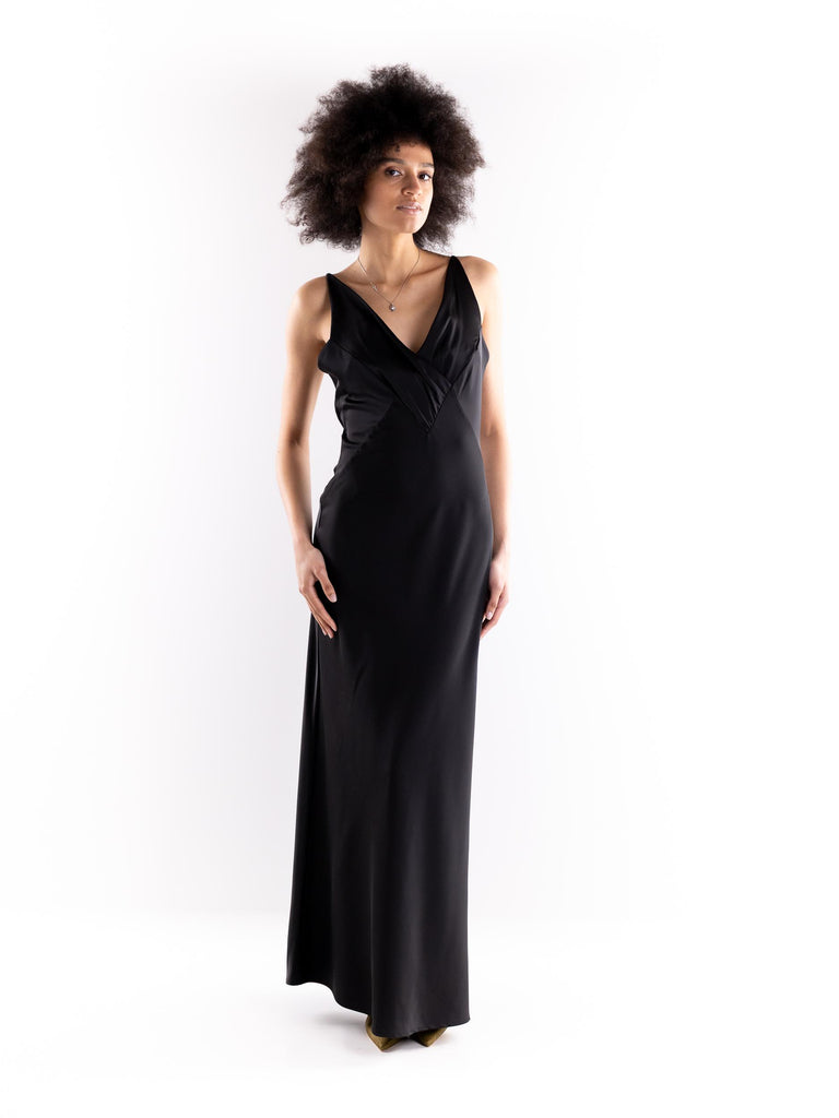 Abito lungo donna nero AMELICA 013 H2O 
