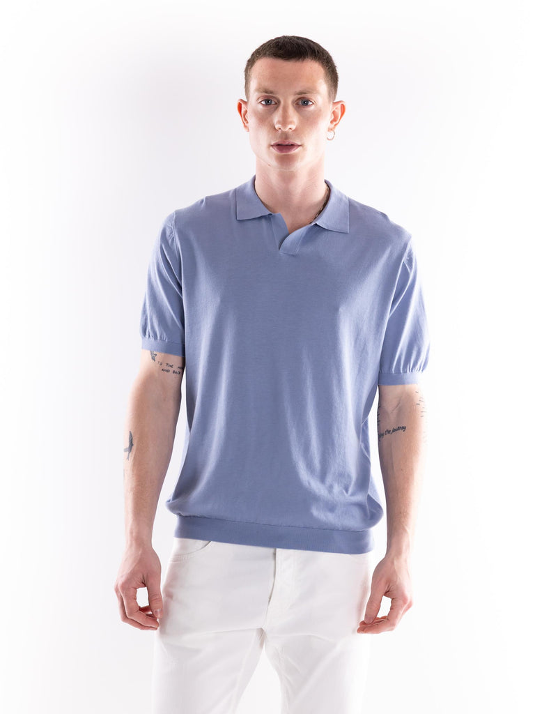 Maglia Polo uomo Nosaka in filo azzurra acqua NOSAKA 730ACQUA PEOPLE OF SHIBUYA 