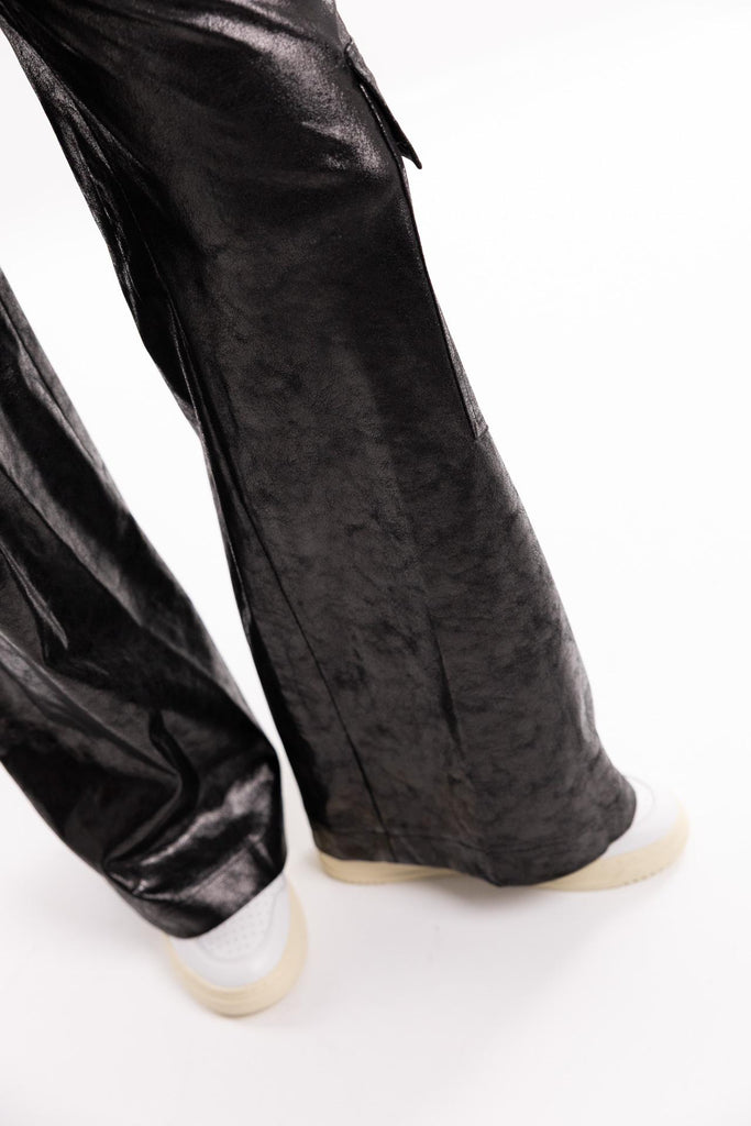 Pantalone cargo spalmato PTKD11105 NERO AKEP 