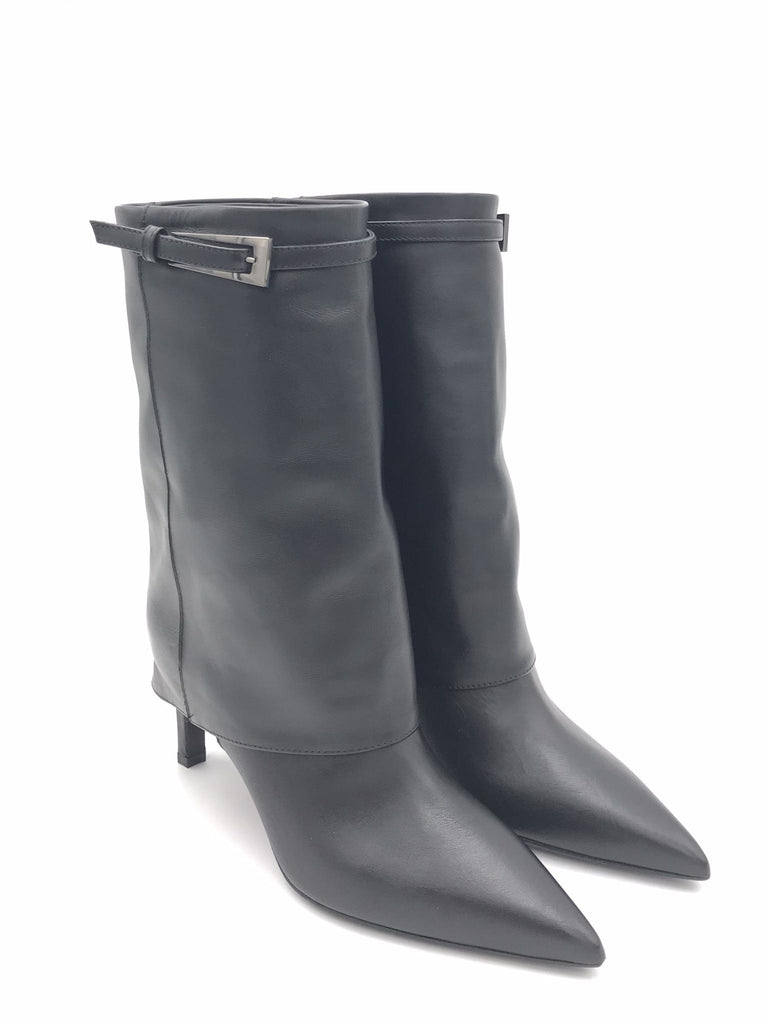 Stivale Dafne in pelle nera con risvolto 2736 NERO ZULIAN 