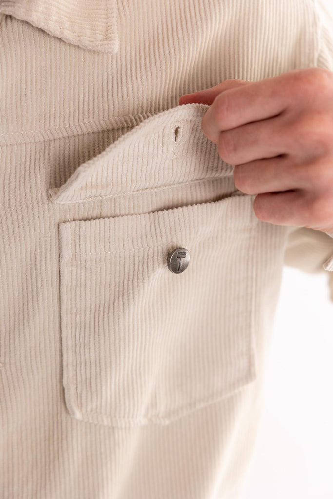 Giacca overshirt in velluto crema TOCOM OSV ESSENTIALCREMA TOOCO 