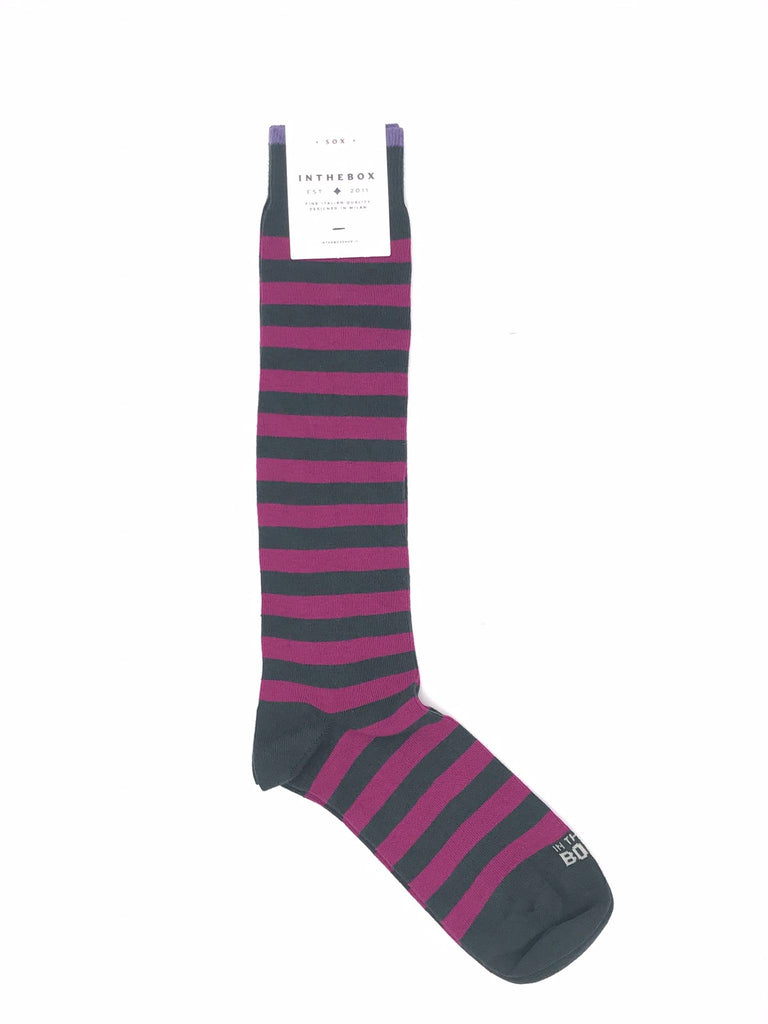 Calzini stripe rugby new verde verde-fuxia FW250041 VERDE-FUXIA IN THE BOX 