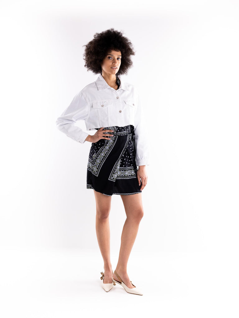 Giubbetto crop in jeans bianco HNW1585 BIANCO HINNOMINATE 