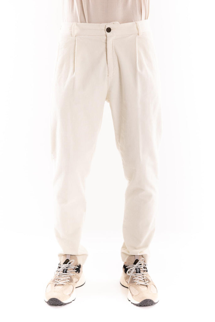 Pantalone work in velluto bianco OF1F2W5P011 BIANCA OUTFIT 