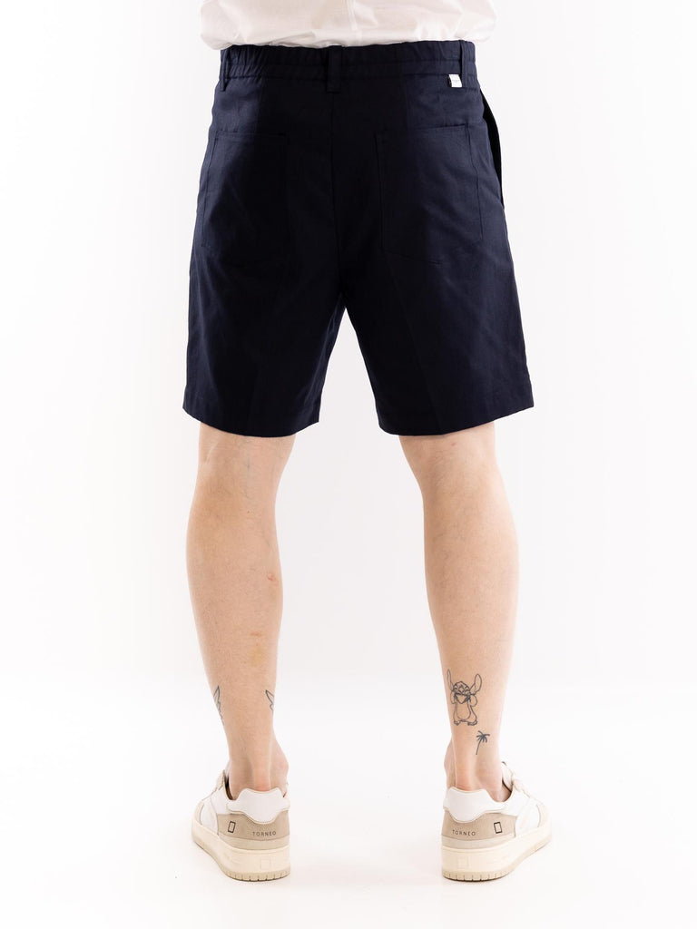 Bermuda uomo in lino blu D051 36166685 PAOLO PECORA 