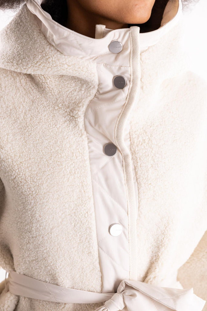 Caban corto Capperi effetto teddy bianco 105473 A2QCBIANCA PINKO 