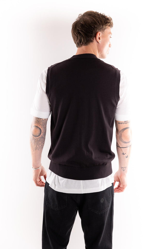 Maglia Gilet in filo cioccolato A013 CIOCCOLATO PAOLO PECORA 