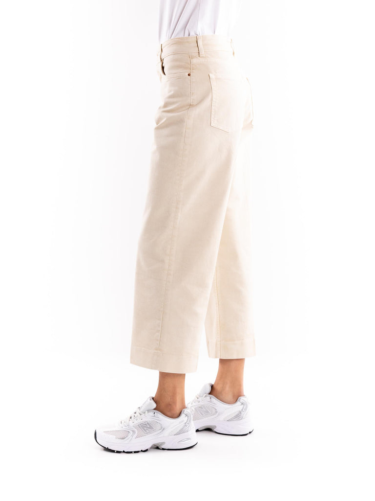 Jeans donna stoccarda widecropped beige W2F4026 DTFKABEIGE DON THE FULLER 