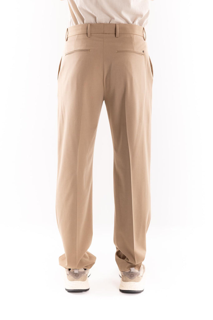 Pantalone a palazzo in tessuto fluido beige OF1F2W5P019 BEIGE OUTFIT 