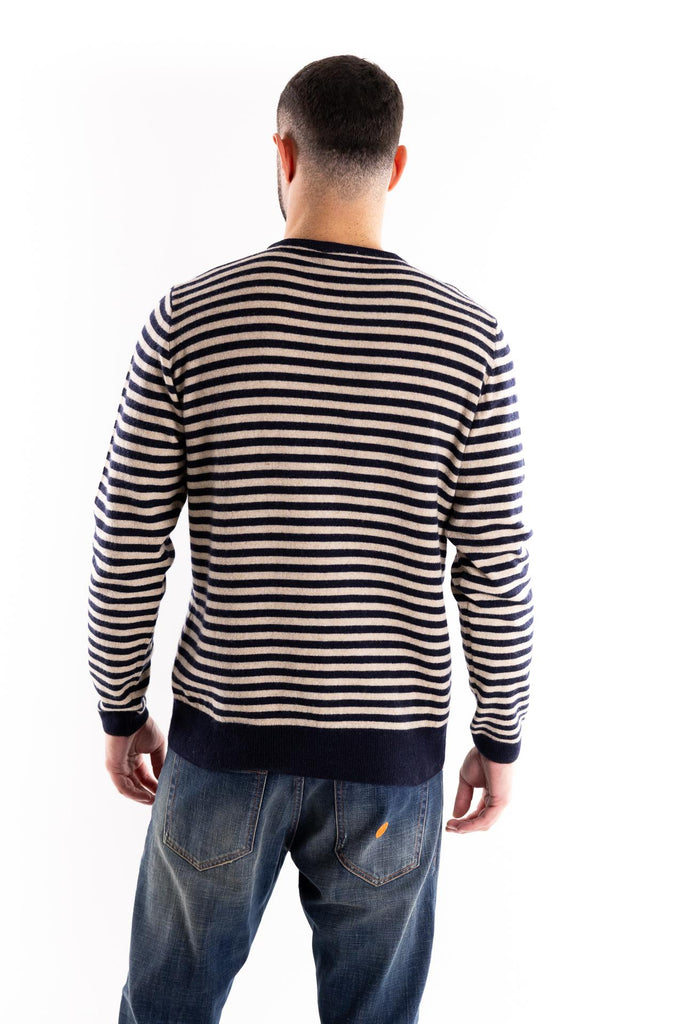 Maglia girocollo stripes panna-blu FW250161 PANNA-BLU IN THE BOX 