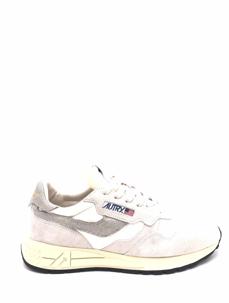 Sneakers Reelwind low in suede, nylon e pelle bianca con dettagli grigio chiaro WWLM-NC04 BIANCA AUTRY 