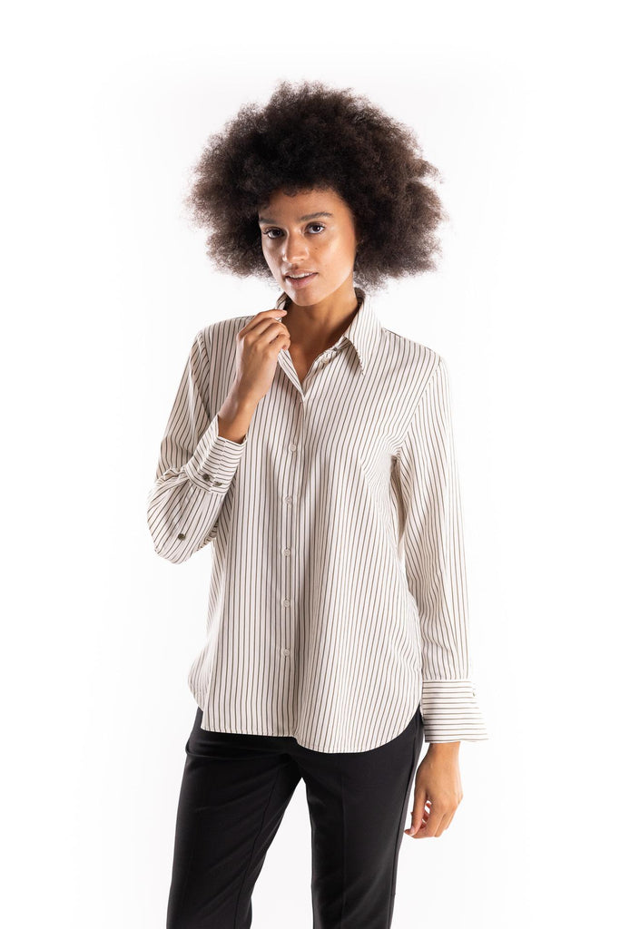 Camicia Reperto a righe panna-verde 2523116081200 002PANNA-VERDE MARELLA 