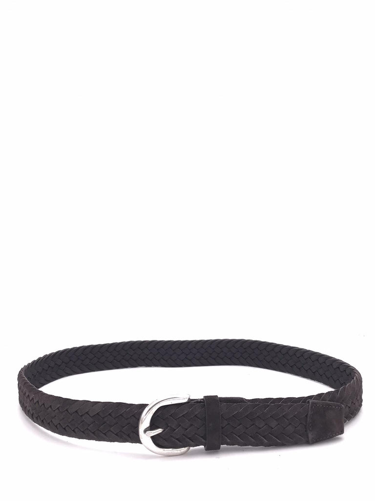 Cintura uomo in crosta moro intrecciata MRF2512C44 TESTA DI MORO MINORONZONI 