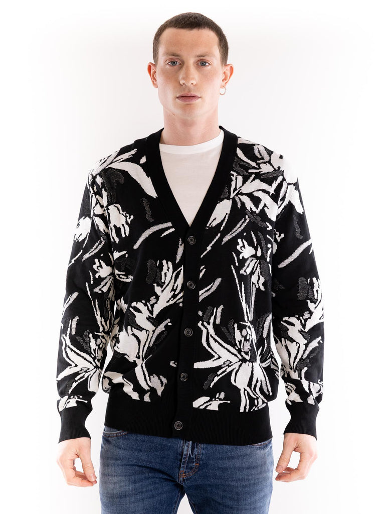Cardigan uomo nero fantasia A044 F3000004 PAOLO PECORA 