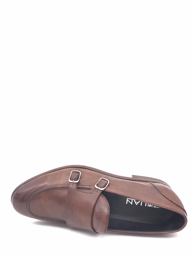 Mocassino Douglas doppia fibia in pelle marrone DOUGLAS/F GUANTOMARRONE ZULIAN 
