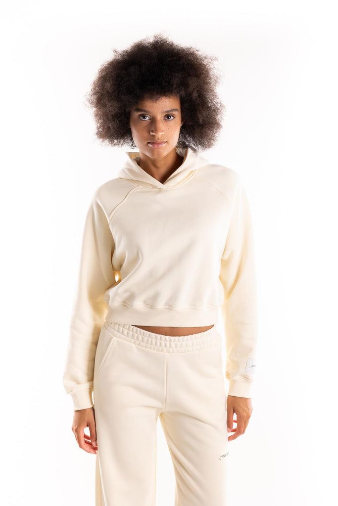Felpa cappuccio crop con manica raglan burro HMABW01958 BI04BURRO HINNOMINATE 