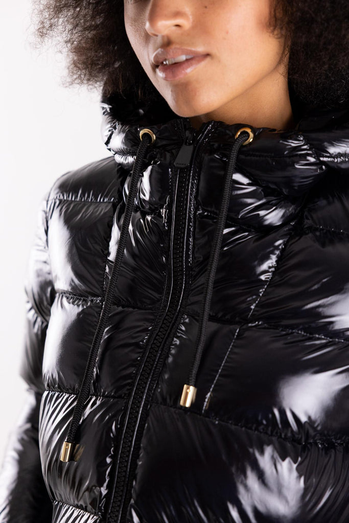Piumino Eleodoro in nylon nero effetto lucido 101597 A2P7NERO PINKO 
