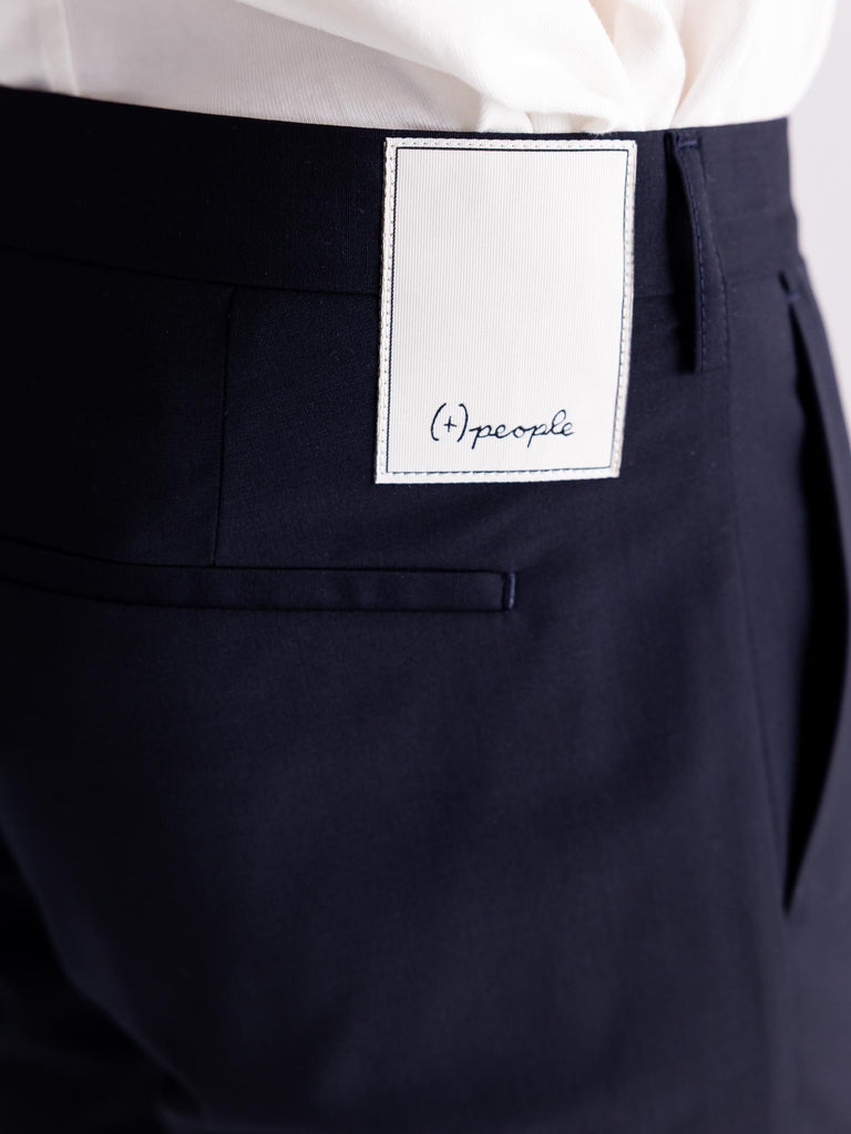Pantalone uomo chino  fresco lana blu