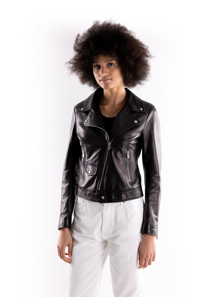 Chiodo donna in pelle nera MARIA NERO BLUSOTTO 