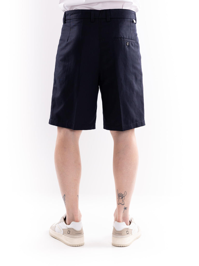 Bermuda uomo misto lino blu D011 BLU PAOLO PECORA 