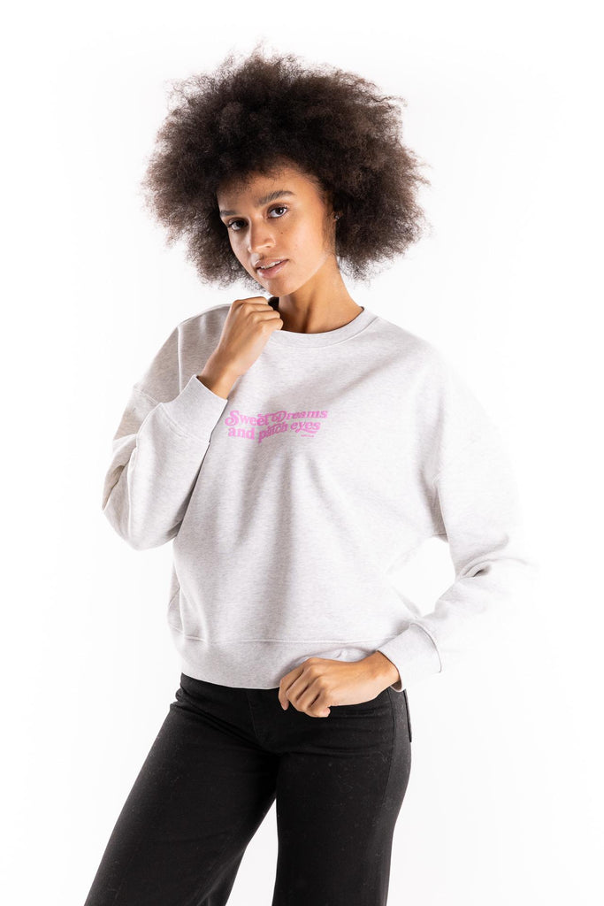 Felpa crop in cotone grigio melange SWCRO 914GRIGIO CHIARO ELITE' 