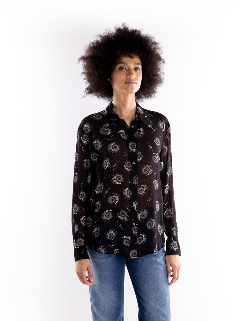 Camicia donna Fortini nera 104401 A272ZZ2 PINKO 