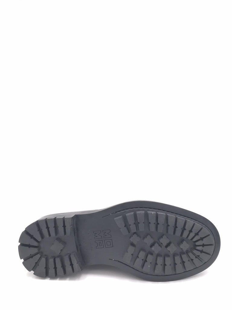 Allacciata in pelle semilucida nera sbiancata 57401A NERO MOMA 