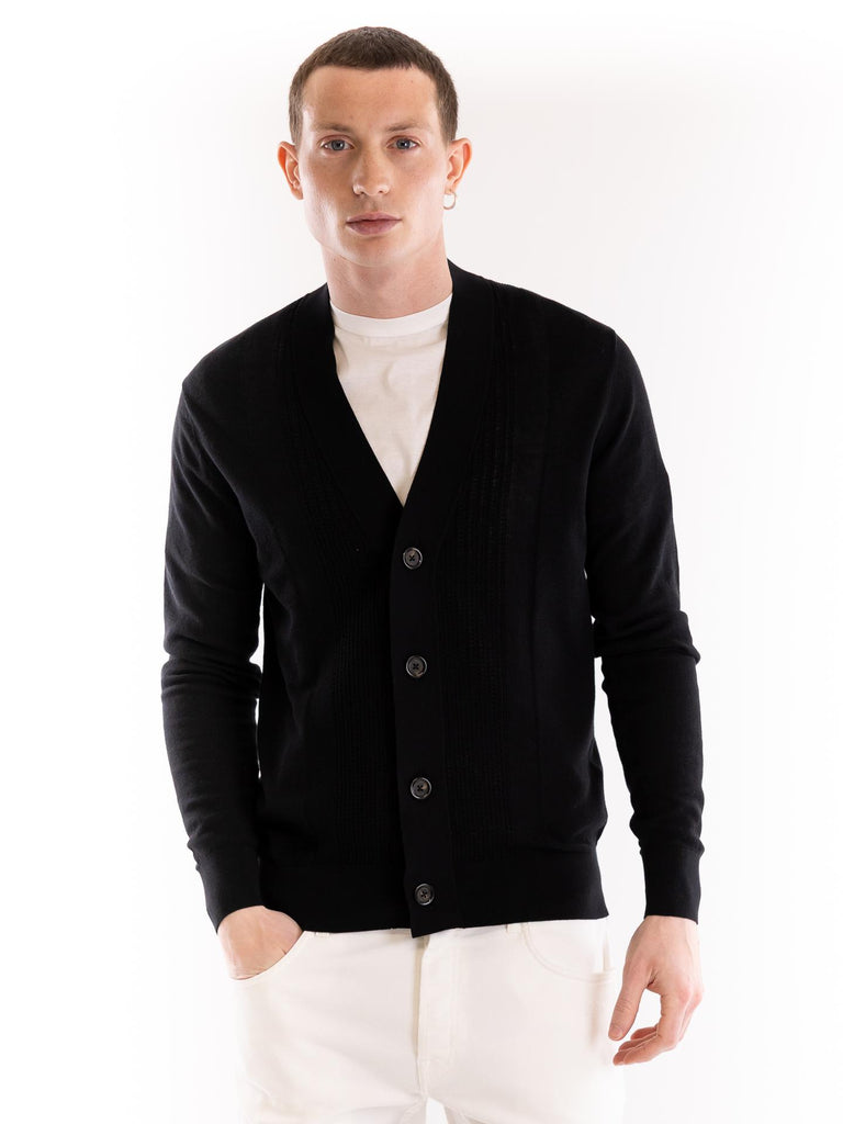 Cardigan uomo nero A043 F3009000 PAOLO PECORA 
