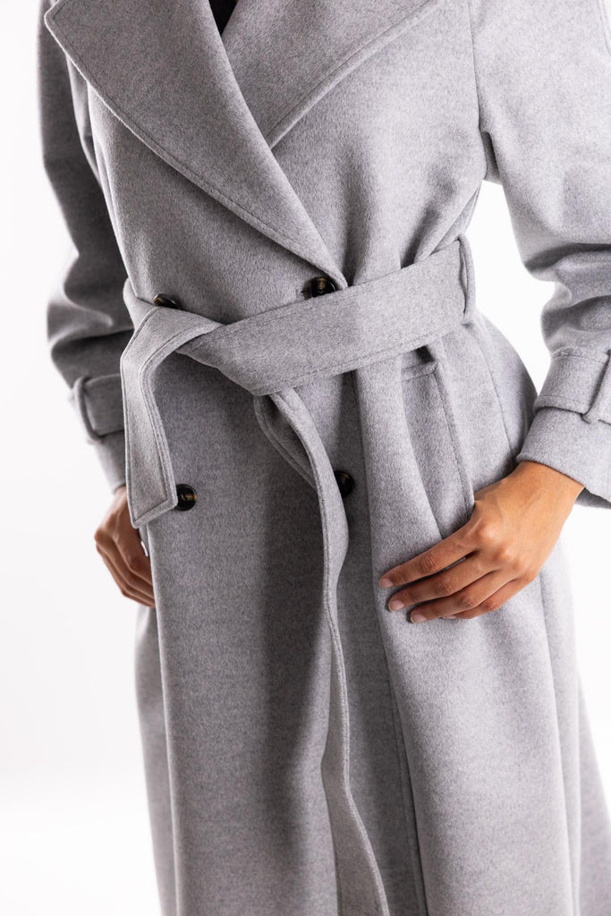 Cappotto Tenna in drap di lana e cashmere grigio melange 2523016071200 002GRIGIO MARELLA 