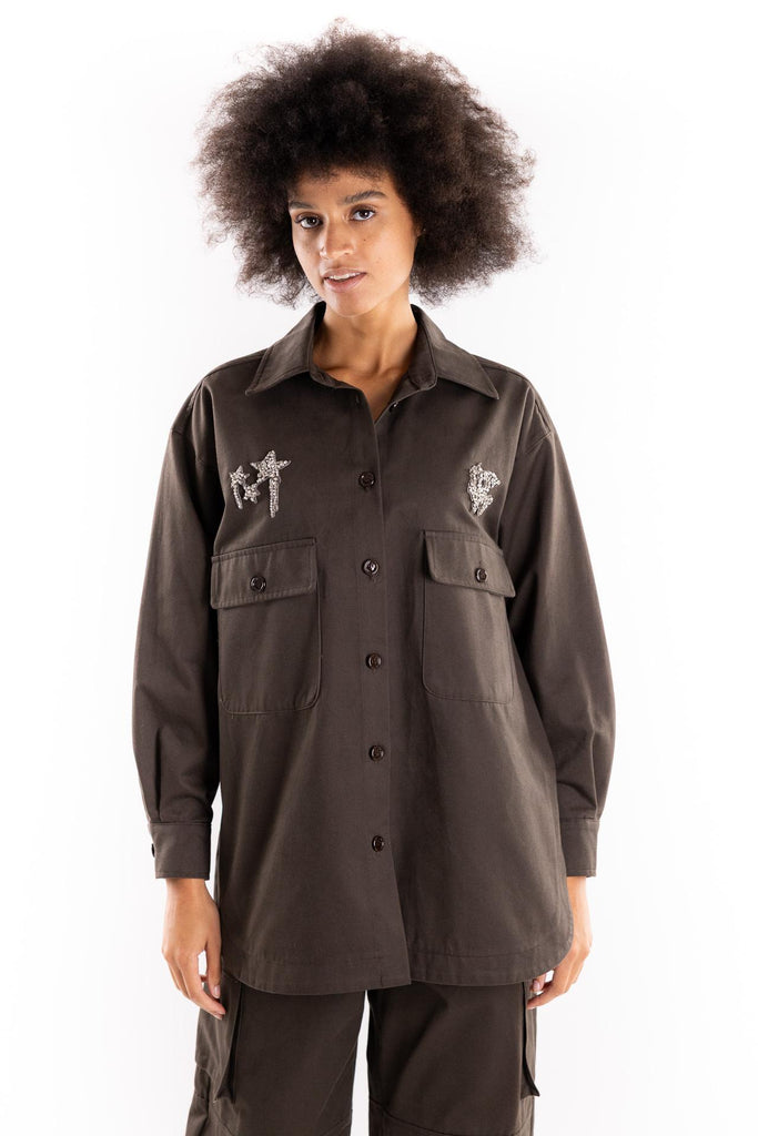 Camicia over fake cioccolato BUW25010 CIOCCOLATO BRAND UNIQUE 