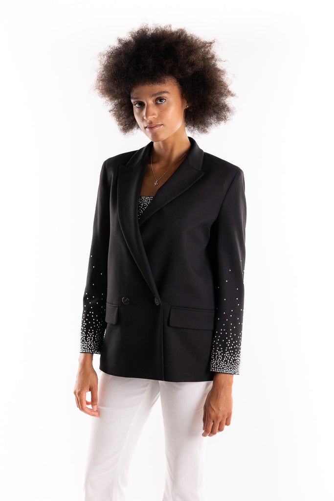 Giacca blazer nera con strass 2523046152200 NERO MARELLA 
