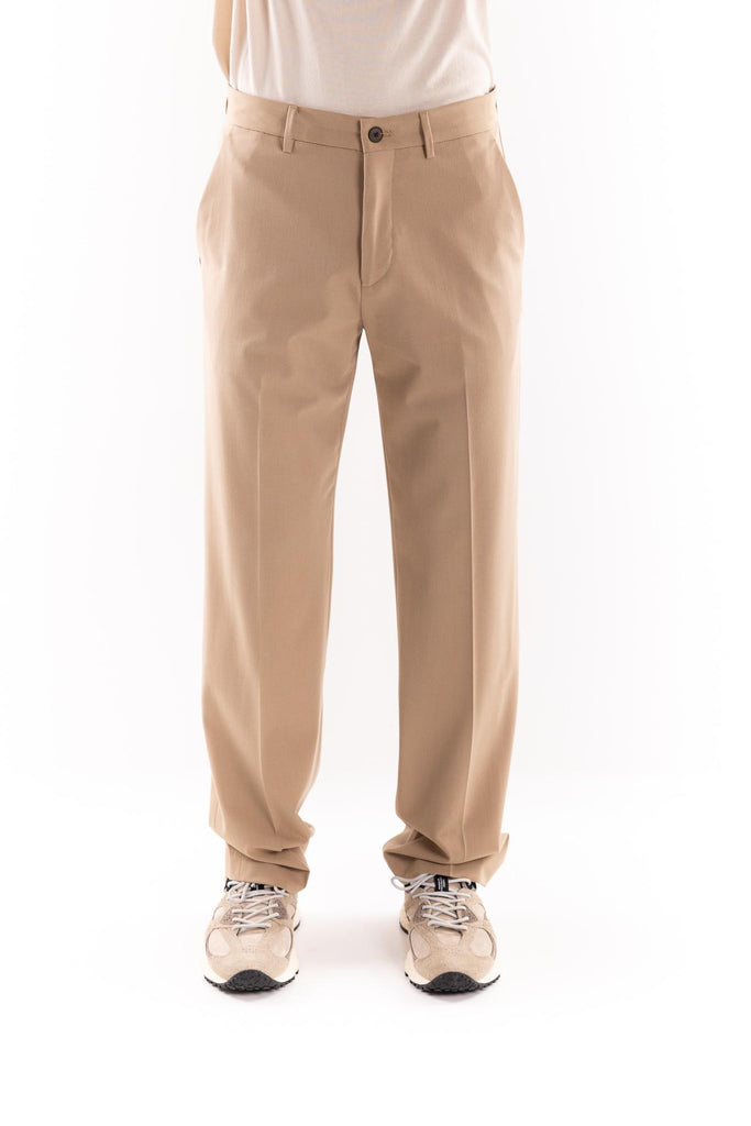 Pantalone a palazzo in tessuto fluido beige OF1F2W5P019 BEIGE OUTFIT 