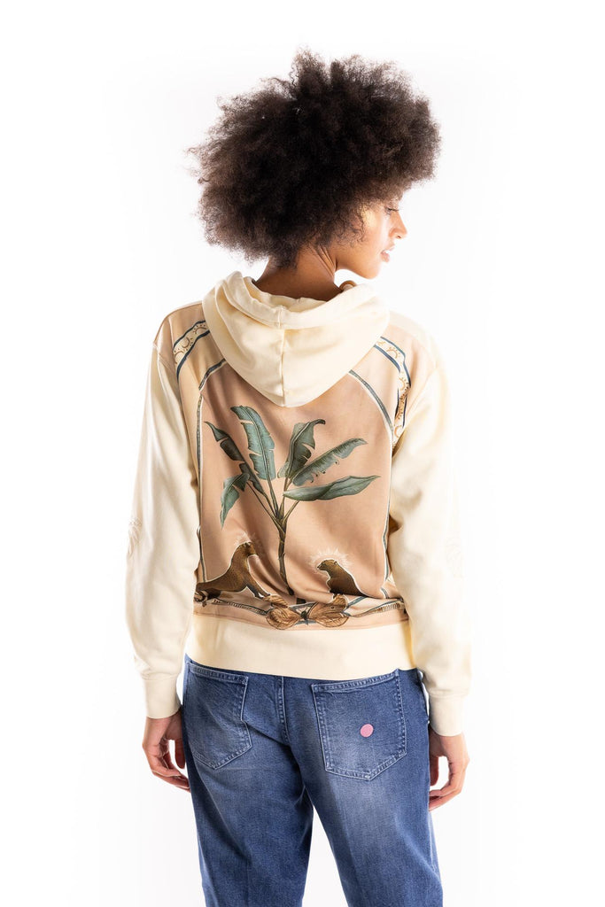 Felpa full zip con cappuccio crema TOCOW HFZ HOODIECREMA TOOCO 