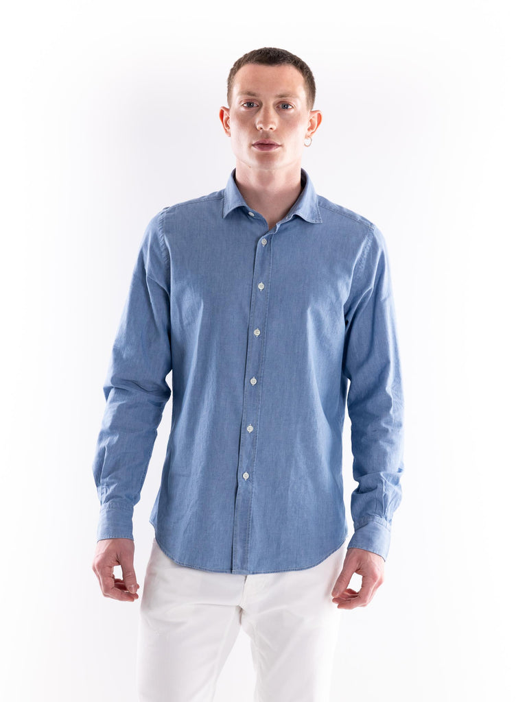 Camicia uomo in denim leggero azzurro ORCHIDEA 412AZZURRO PORTOFIORI 