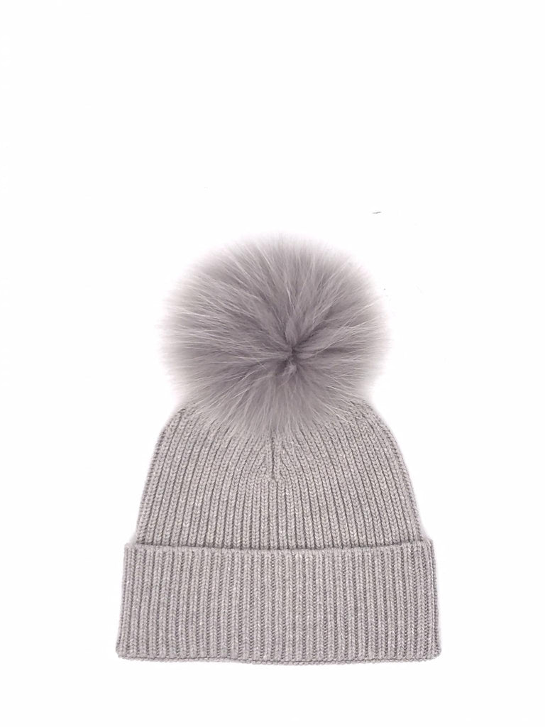 Berretto in maglia grigio con pon pon F1 GRIGIO FRAME 