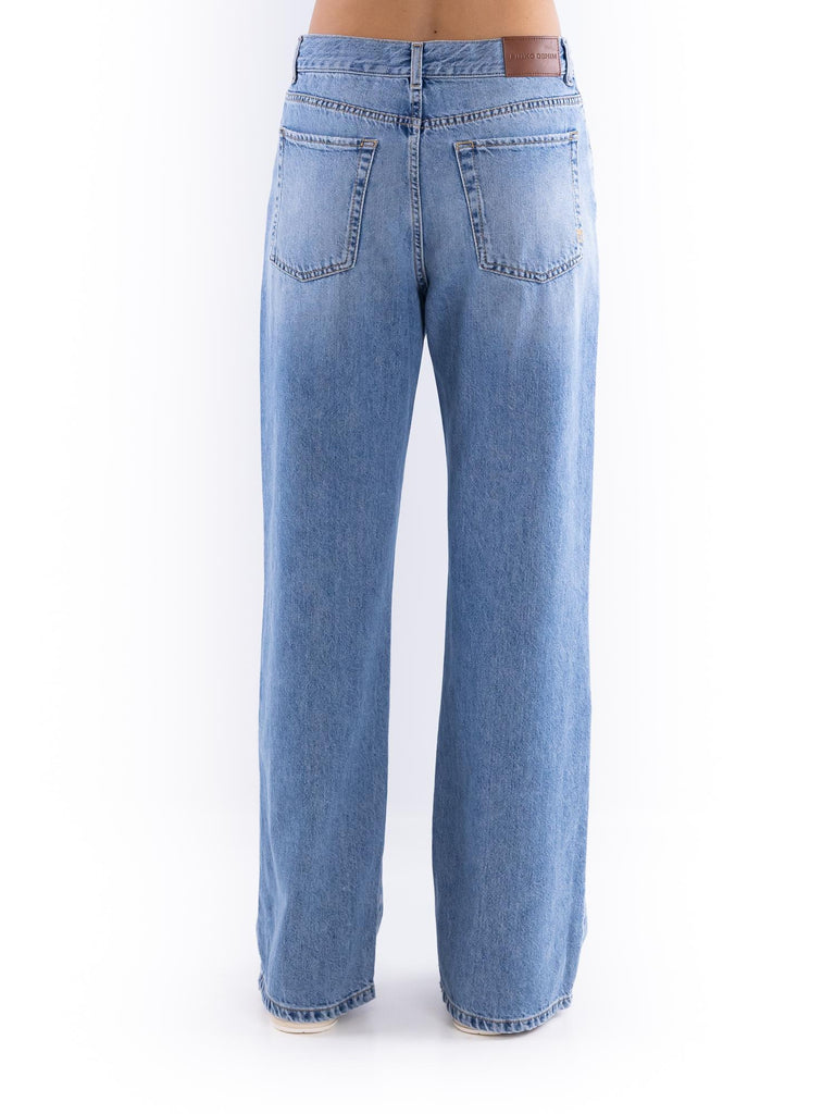 Jeans Wanda a palazzo in denim soft blu chiaro
