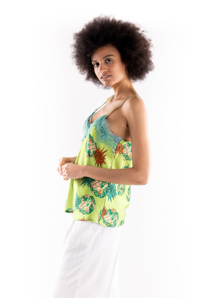 Top leopard fantasia ananas verde LEOPARD ANANASVERDE IL THE' DELLE 5 