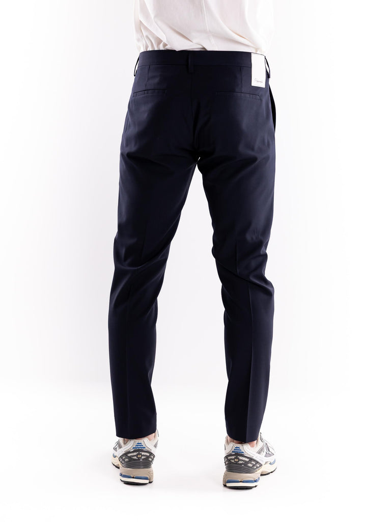 Pantalone uomo chino  fresco lana blu