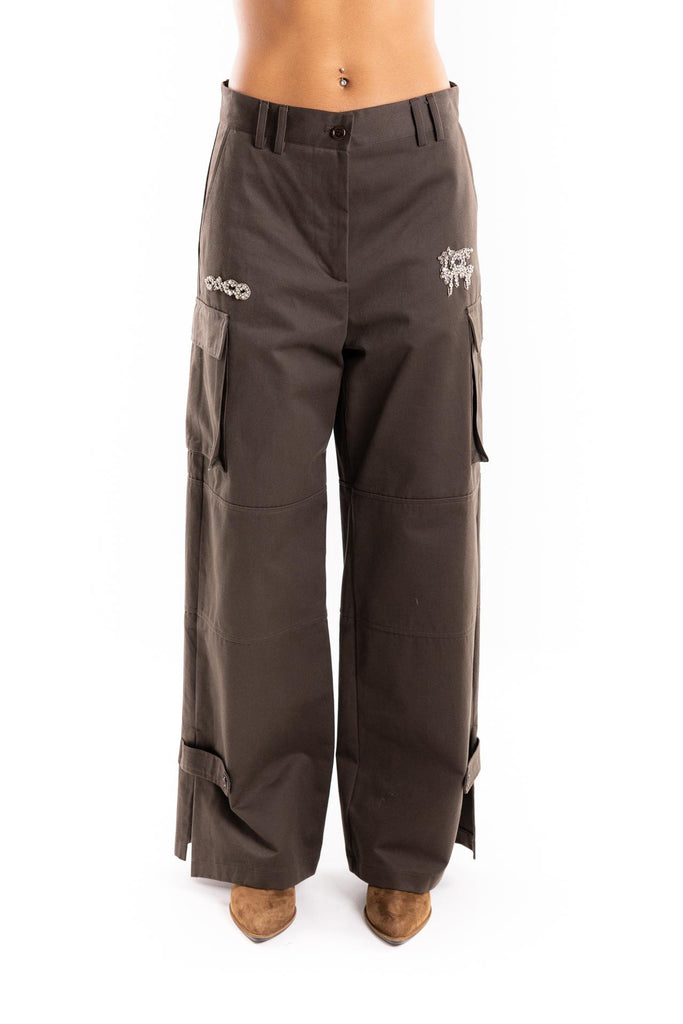 Pantalone cargo fake cioccolato BUW25011 CIOCCOLATO BRAND UNIQUE 