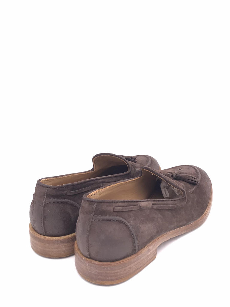 Mocassino uomo in camoscio marrone con nappine 17402F MARRONE MOMA 
